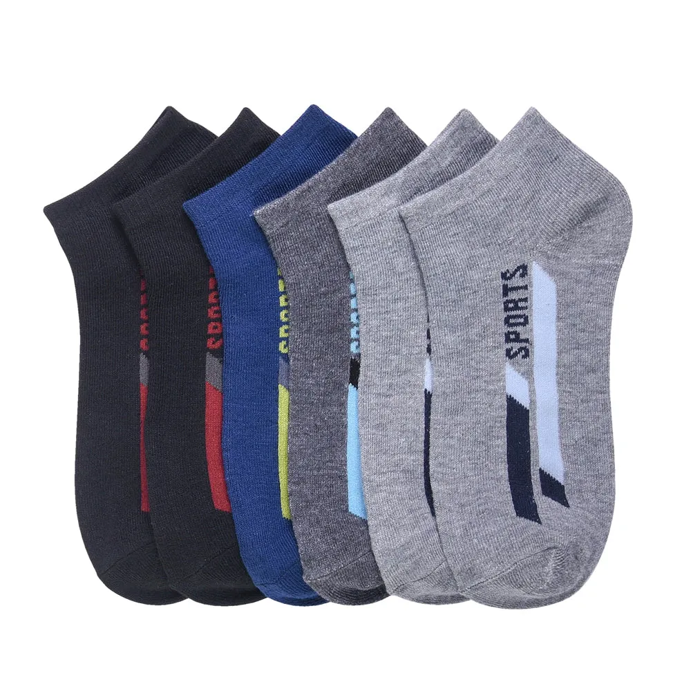6 Pairs Sports Socks Ankle Quarter Crew Mens Stretchy Low Cut Size 9-11 Assorted