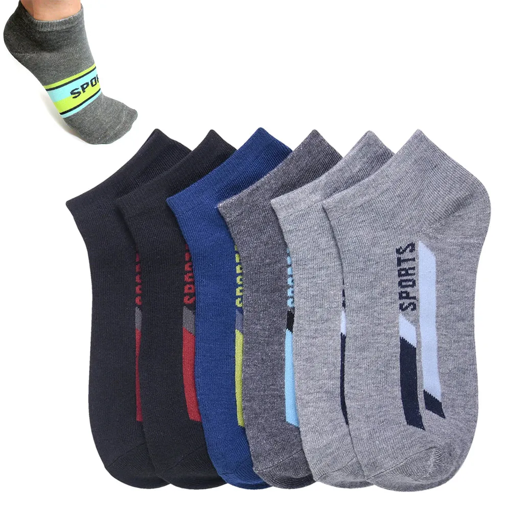 6 Pairs Sports Socks Ankle Quarter Crew Mens Stretchy Low Cut Size 9-11 Assorted