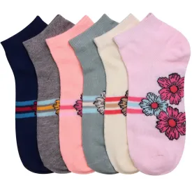 6 Pairs Women's No Show Ankle Socks Soft Cute Casual Athletic Low Cut Size 9-11