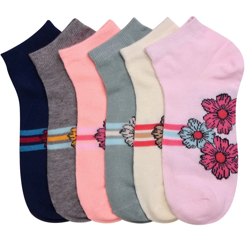 6 Pairs Women's No Show Ankle Socks Soft Cute Casual Athletic Low Cut Size 9-11