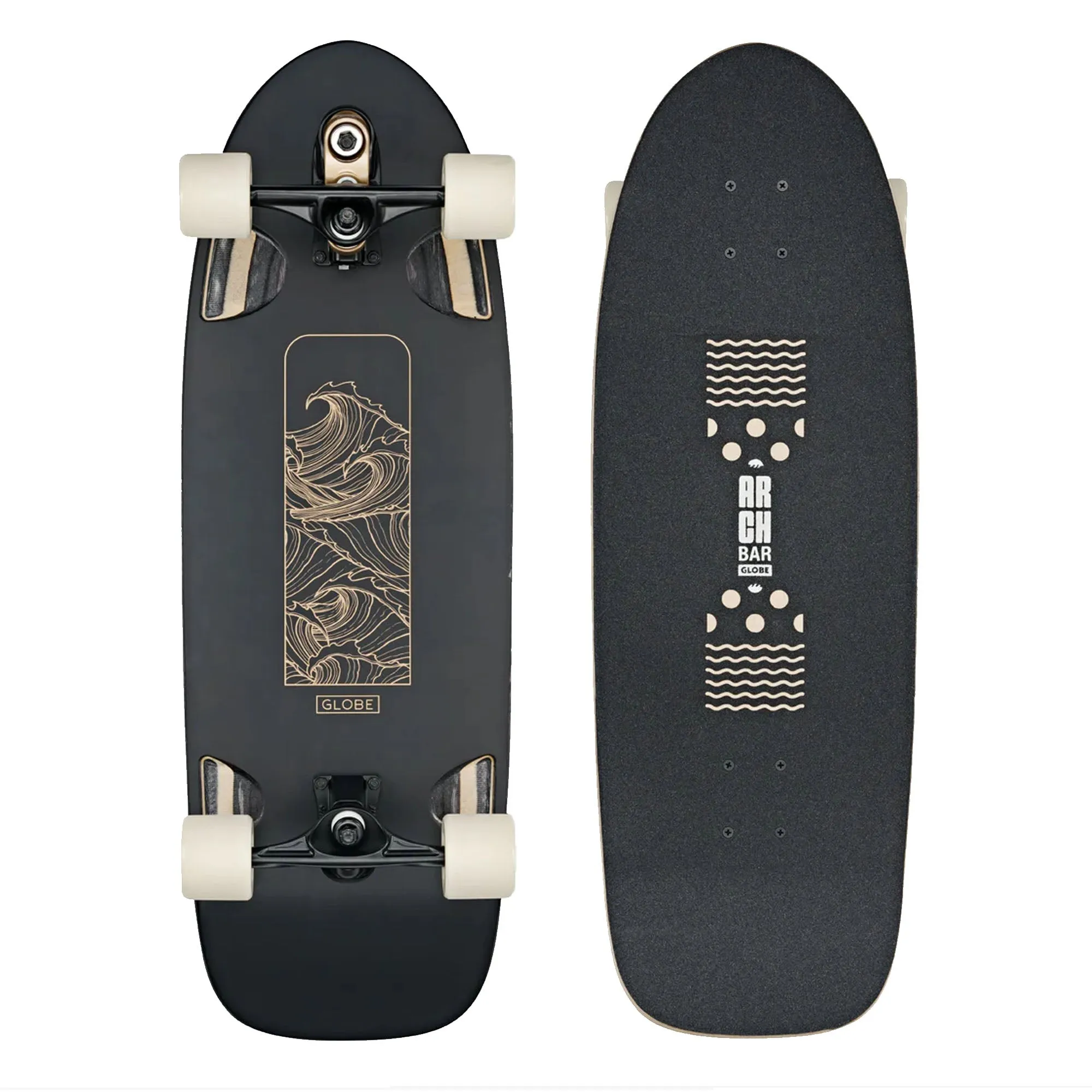 Globe Walrus 31'' Complete Longboard Skateboard - Black/Peaking