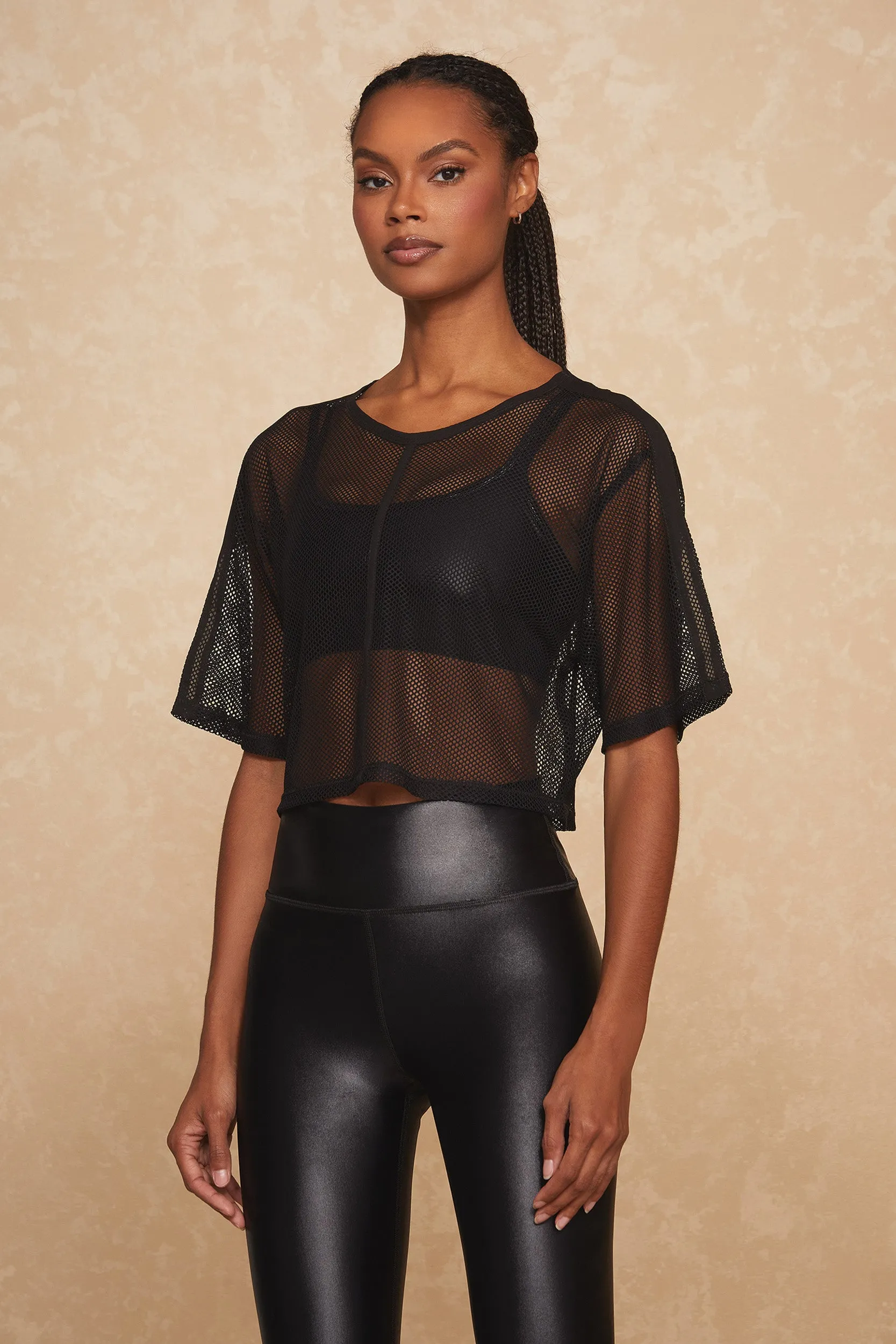 Lena Mesh Active Top - Black