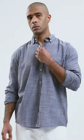 O190119 - Light Blue Solid Casual Long Sleeves Shirt