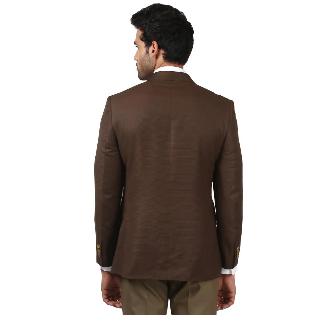 Raymond Men Brown Contemporary Fit Polyester Blend Jackets