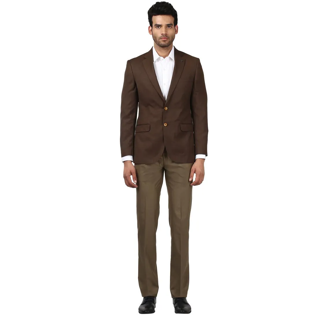 Raymond Men Brown Contemporary Fit Polyester Blend Jackets