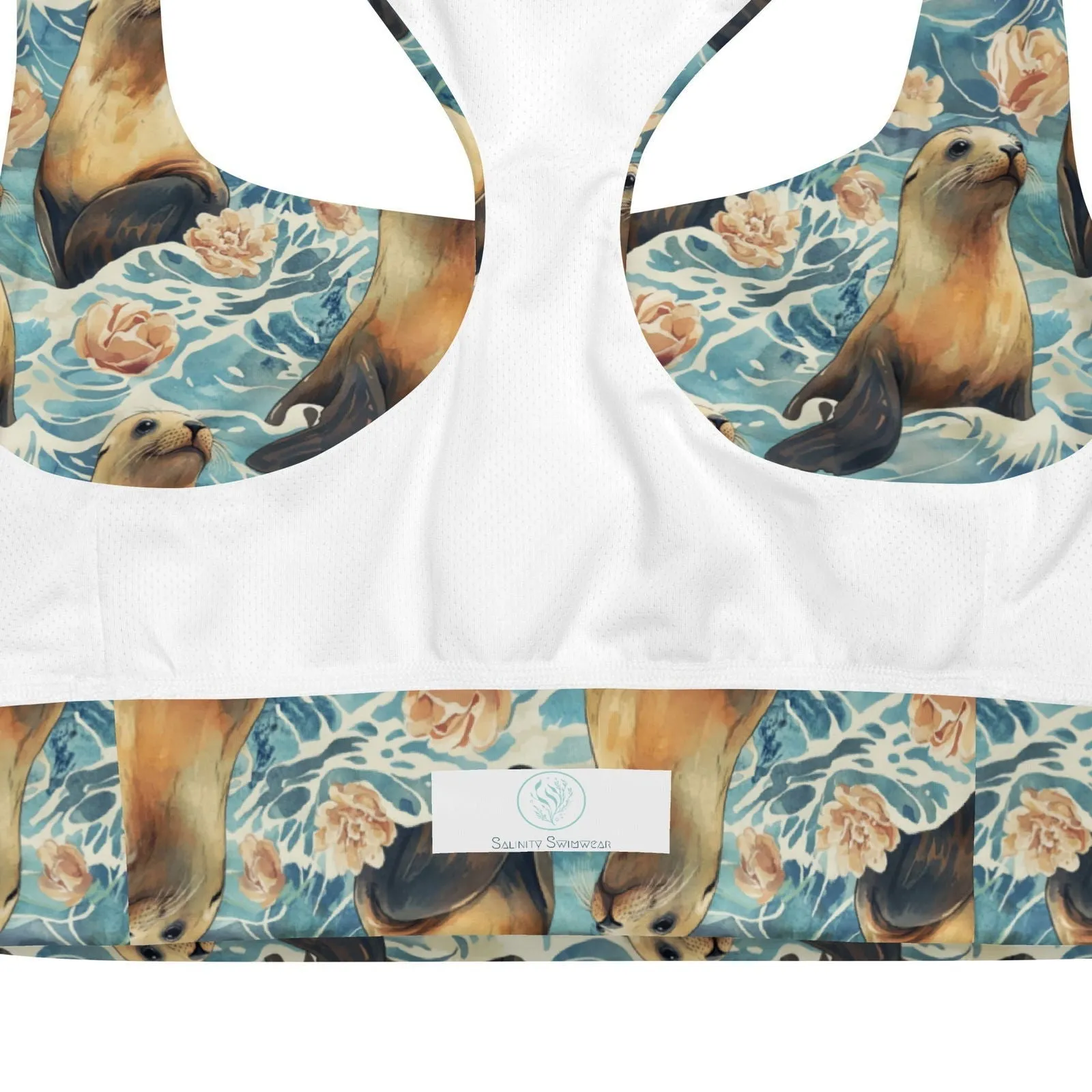 Seaside Sea Lion Eco Sports Bra Top