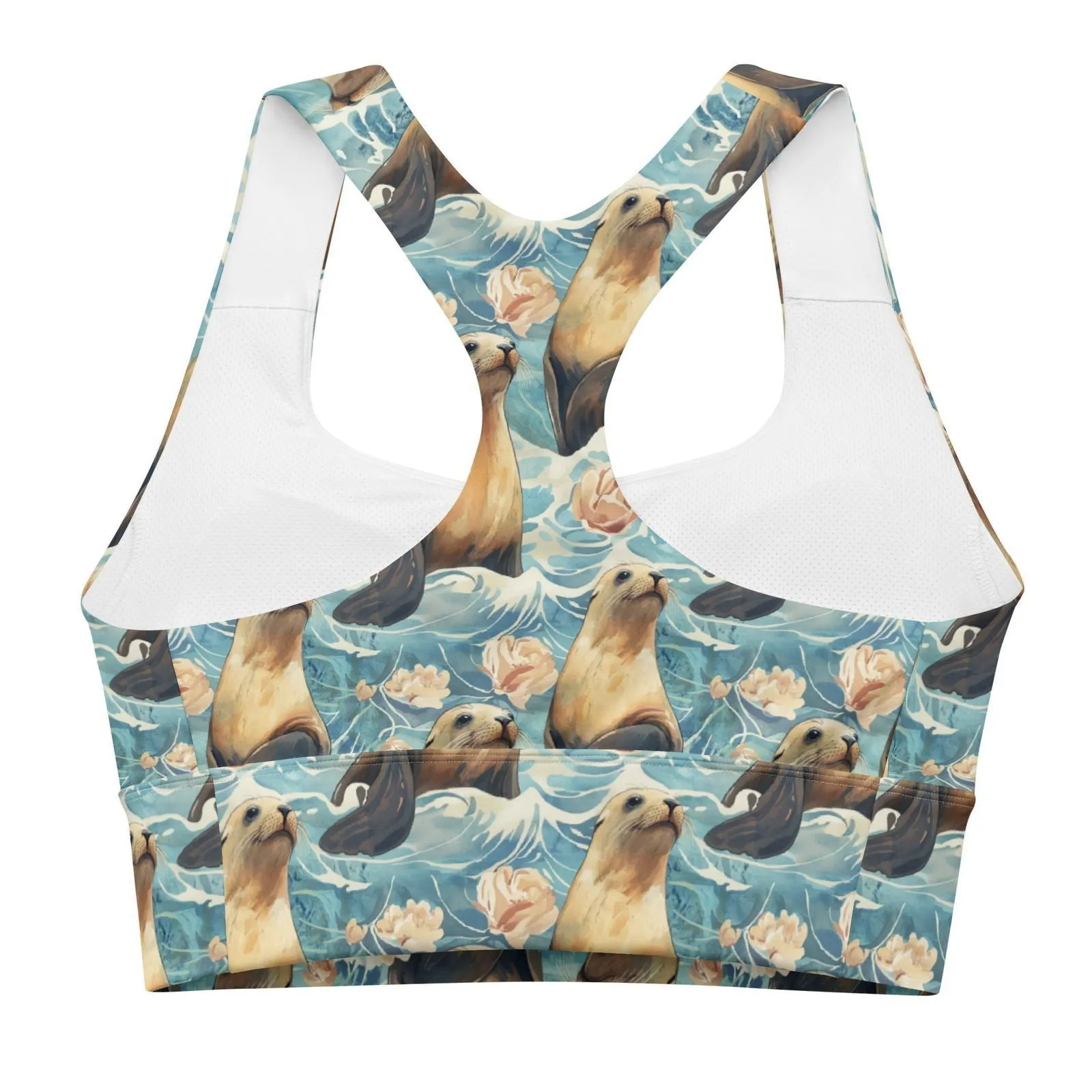 Seaside Sea Lion Eco Sports Bra Top